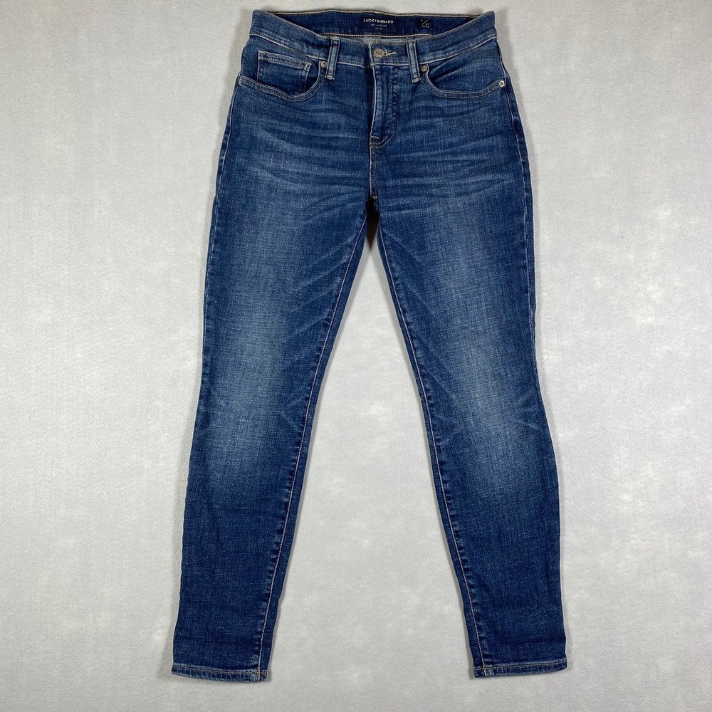 Lucky Brand Mid Rise Skinny Ava Jeans Womens 4/27 Blue Denim Stretch